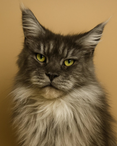 Black smoke female with beautiful green eyes - Majestic Maine Coon Cats Georgia