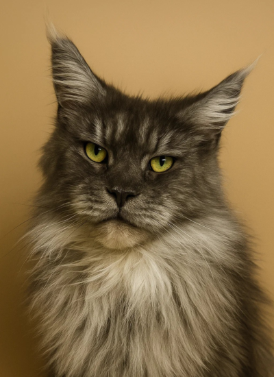 Black smoke female with beautiful green eyes - Majestic Maine Coon Cats Georgia