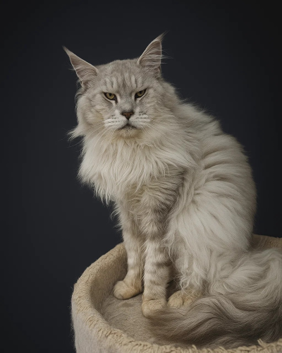 Cody - Pale black silver setting on a cat tree