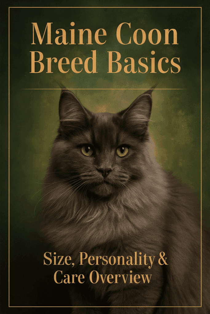 Blue Maine Coon with a green background