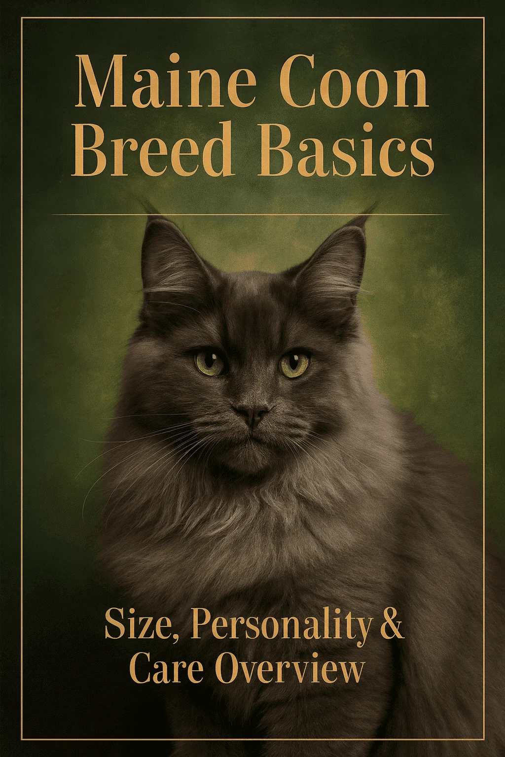 Blue Maine Coon cat announcing Maine Coon Breed Basics
