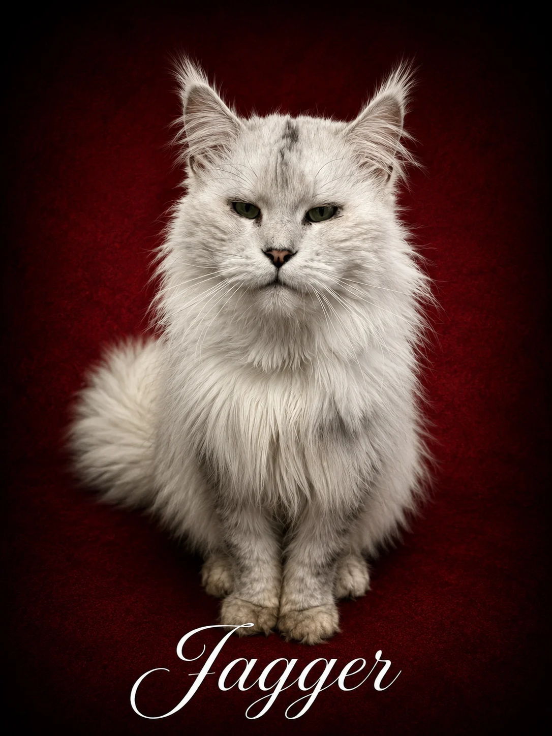 Black shaded Maine Coon male with very full fur and beautiful expression