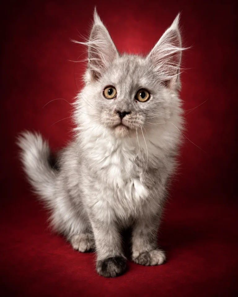 Katerina black smoke Maine Coon kitten with beautiful smoke color